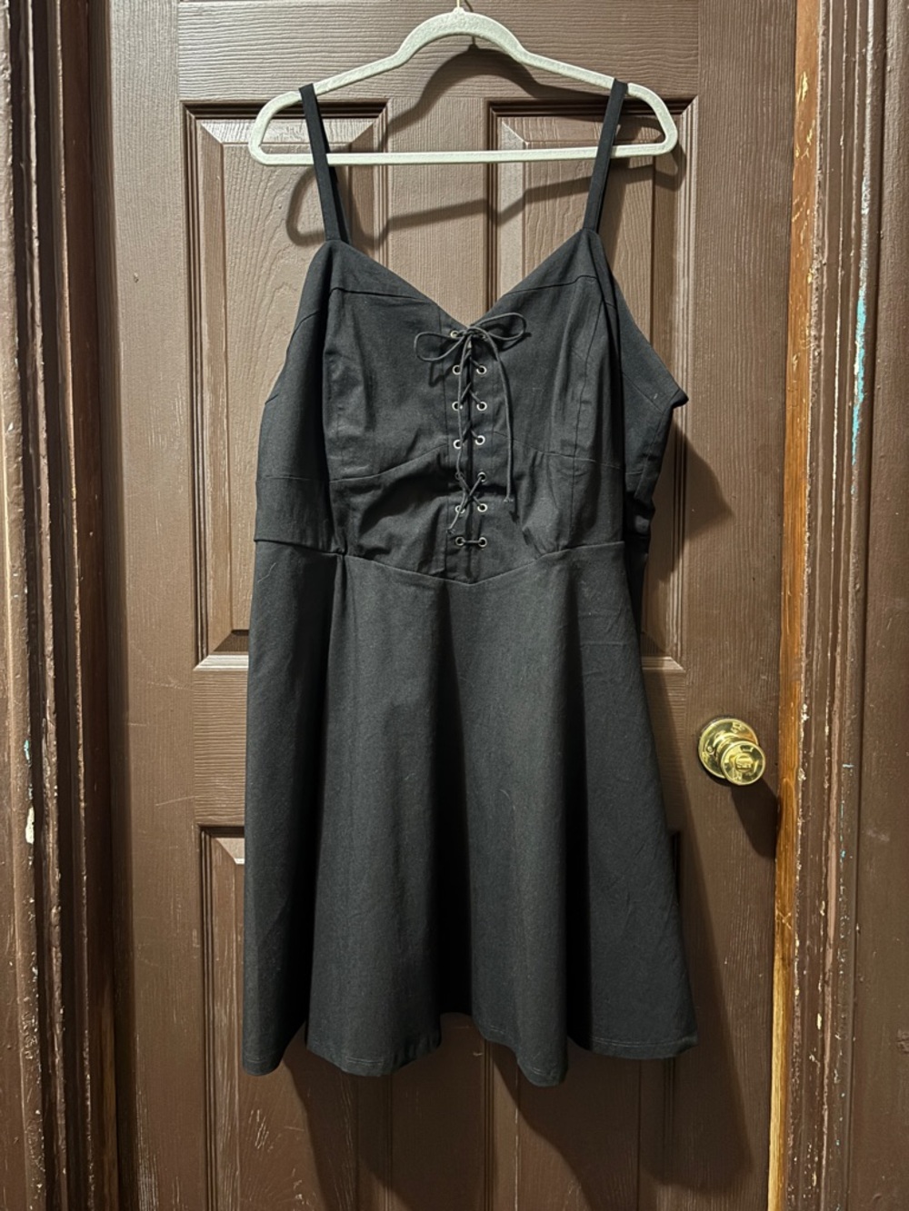 Torrid Nightfall Black Lace-Up Corset Style Fit & Flare Mini Dress New With Tags